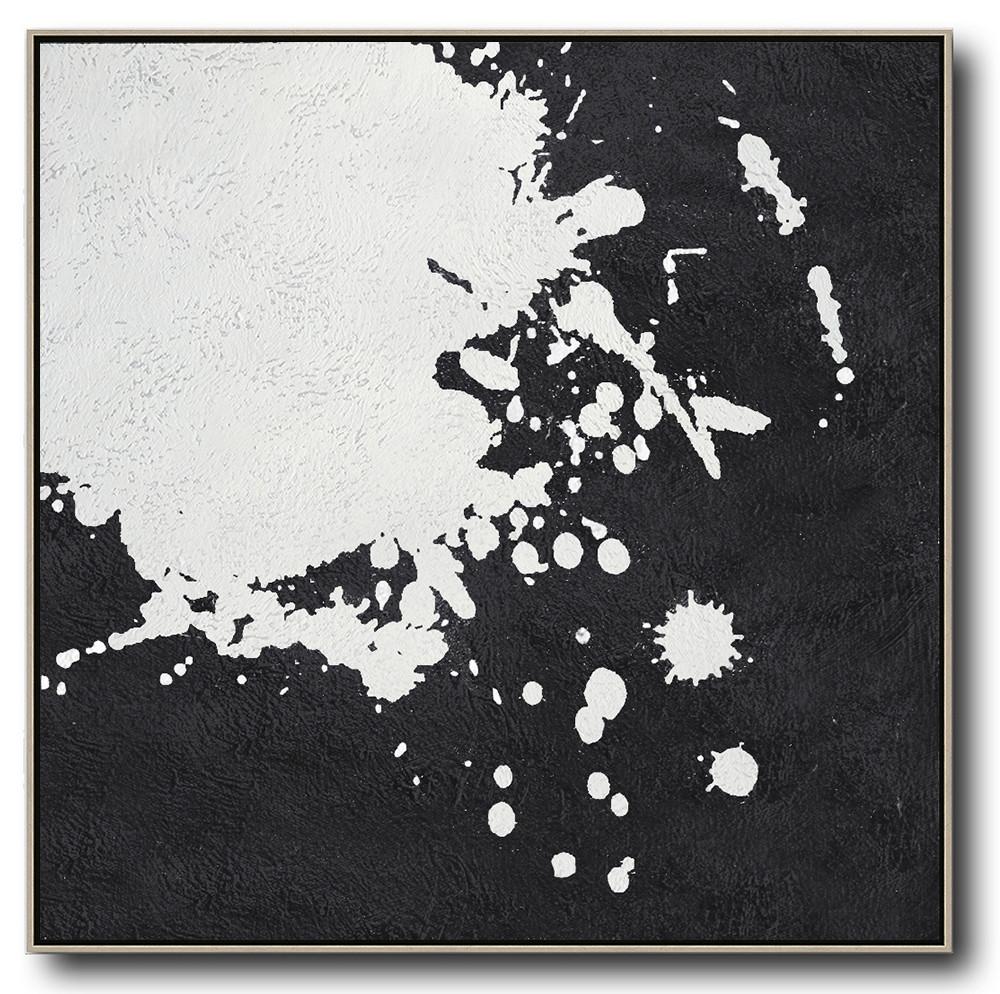 Minimal Black and White Painting #MN148A - Click Image to Close